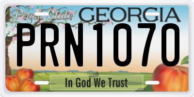 GA license plate PRN1070