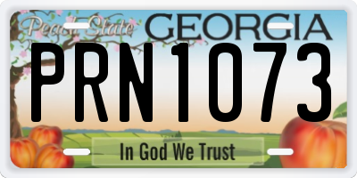 GA license plate PRN1073