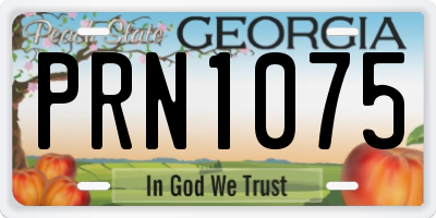 GA license plate PRN1075