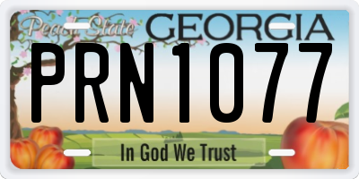 GA license plate PRN1077