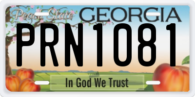 GA license plate PRN1081