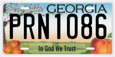 GA license plate PRN1086