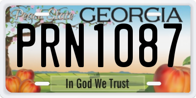 GA license plate PRN1087