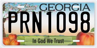 GA license plate PRN1098