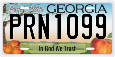 GA license plate PRN1099