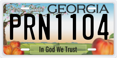 GA license plate PRN1104