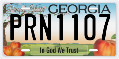 GA license plate PRN1107
