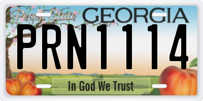GA license plate PRN1114