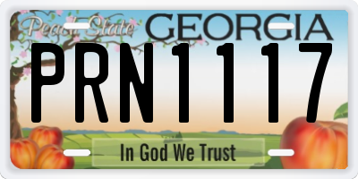 GA license plate PRN1117