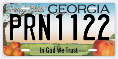 GA license plate PRN1122