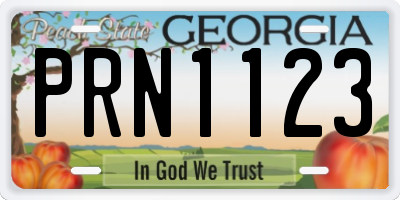 GA license plate PRN1123