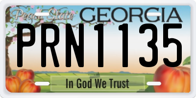 GA license plate PRN1135