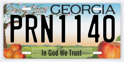 GA license plate PRN1140