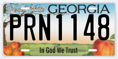 GA license plate PRN1148