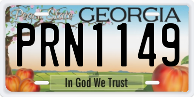 GA license plate PRN1149
