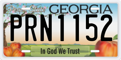 GA license plate PRN1152