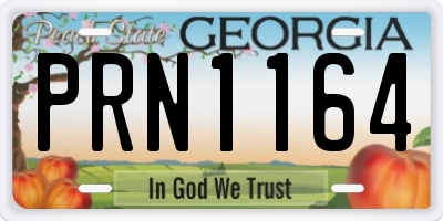 GA license plate PRN1164