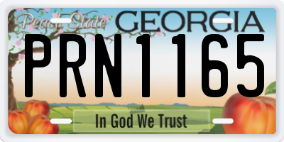 GA license plate PRN1165