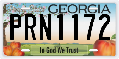 GA license plate PRN1172