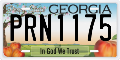 GA license plate PRN1175