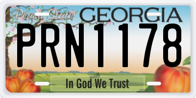 GA license plate PRN1178