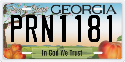 GA license plate PRN1181