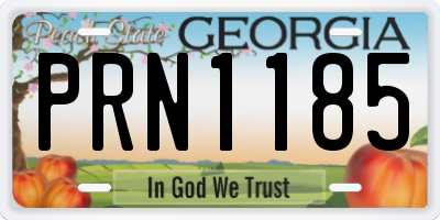 GA license plate PRN1185