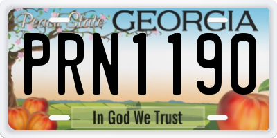 GA license plate PRN1190