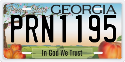 GA license plate PRN1195