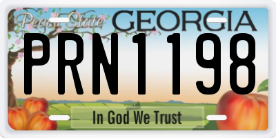 GA license plate PRN1198