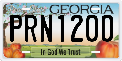 GA license plate PRN1200