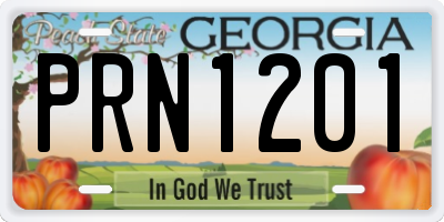 GA license plate PRN1201