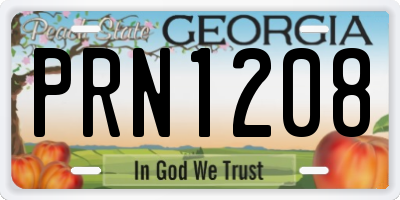 GA license plate PRN1208