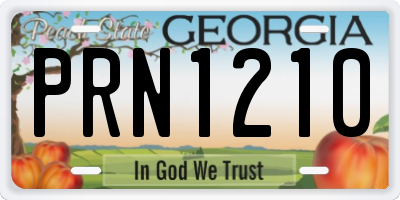 GA license plate PRN1210