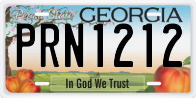 GA license plate PRN1212