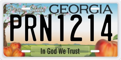 GA license plate PRN1214