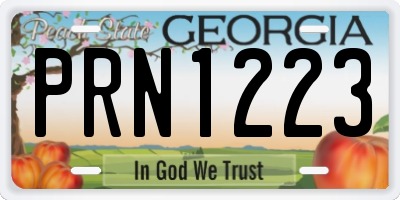 GA license plate PRN1223