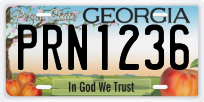 GA license plate PRN1236