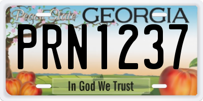 GA license plate PRN1237