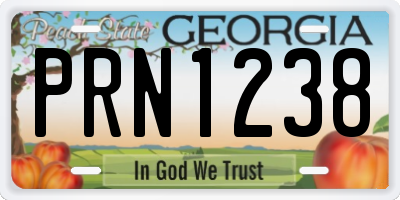 GA license plate PRN1238
