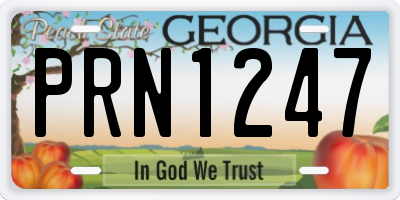 GA license plate PRN1247