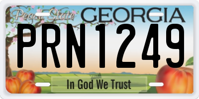 GA license plate PRN1249