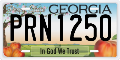 GA license plate PRN1250