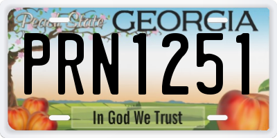 GA license plate PRN1251
