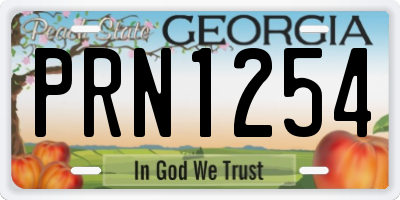 GA license plate PRN1254