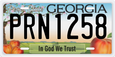 GA license plate PRN1258