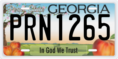 GA license plate PRN1265