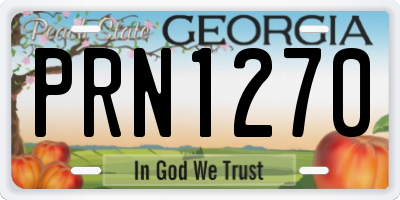 GA license plate PRN1270