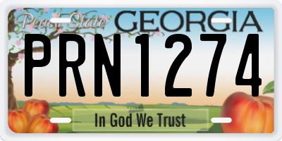 GA license plate PRN1274