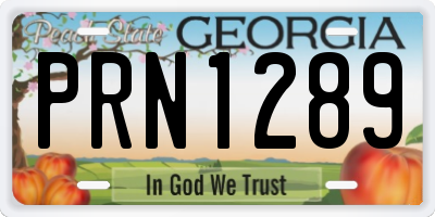 GA license plate PRN1289